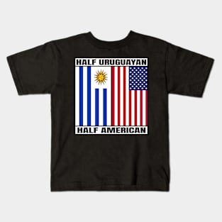 Half Uruguayan Half American Heritage USA Roots & Uruguay DNA Family Flag Design Kids T-Shirt